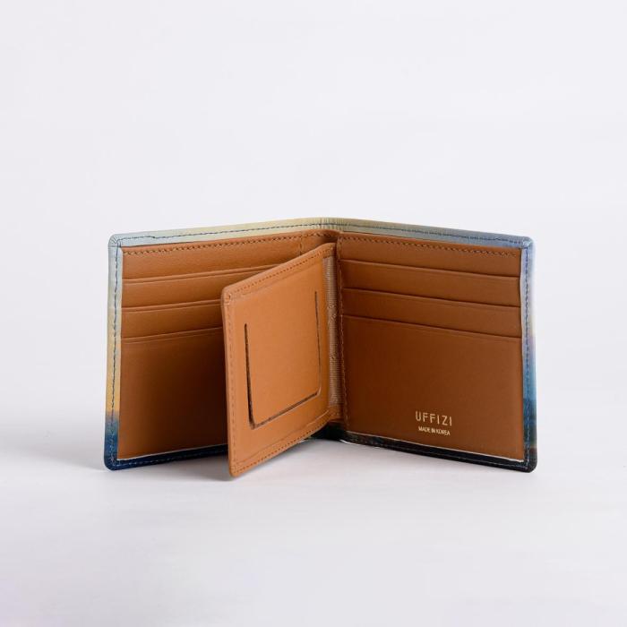 Genuine Leather Art Bifold Wallet (Fishermen on the Coast of the Sea ...