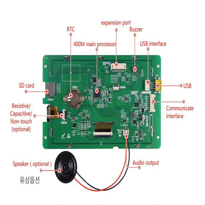 7inch CD070M80480T-05R (500cd) 800x480 UART LCD Module