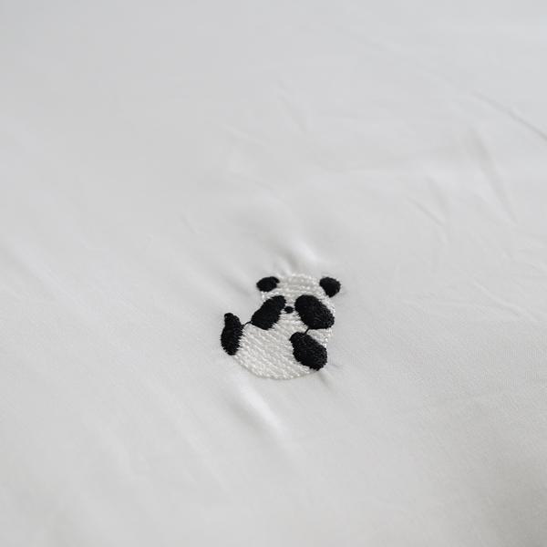 Charming panda embroidery detail adds a special and collectible touch.