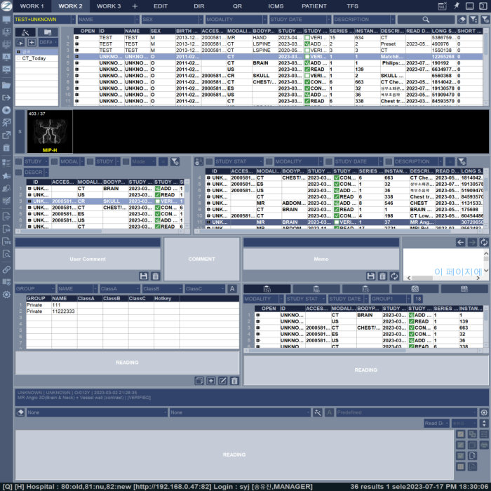 ZeTTA PACS Worklist