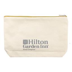 white cotton cosmetic bag