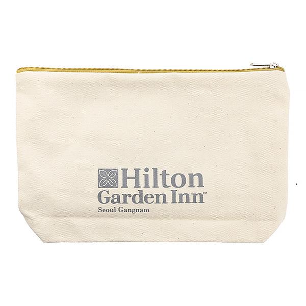 white cotton cosmetic bag