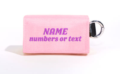 Embroidered custom name-on-it pouch