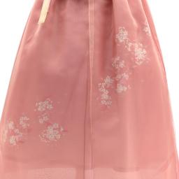 Cornelian Cherry Blossom 3D Embroidery Hanbok–Multi-Colored Jeogori &Layered Apricot Chima