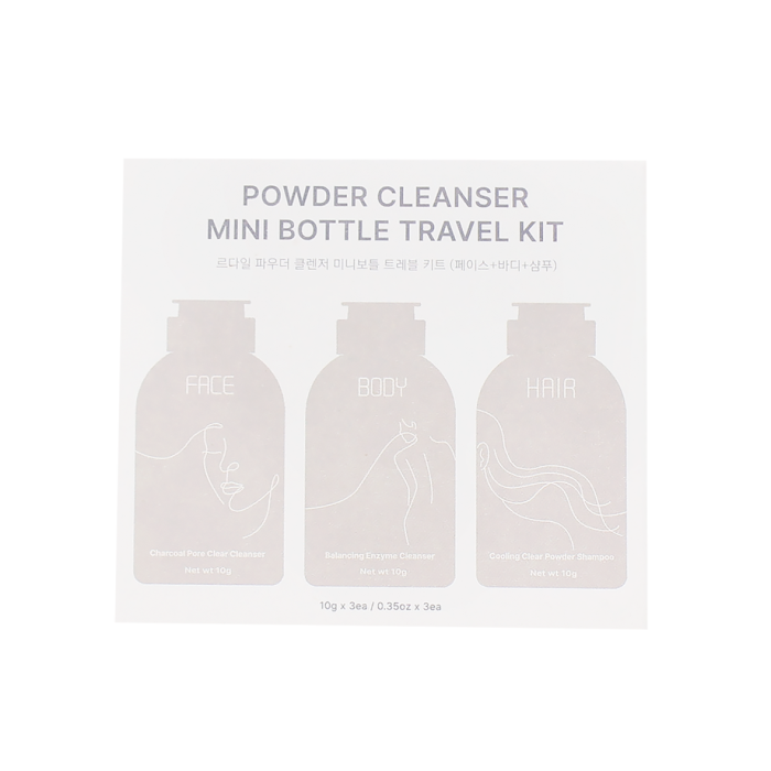 Redail Powder cleanser mini bottle travel kit