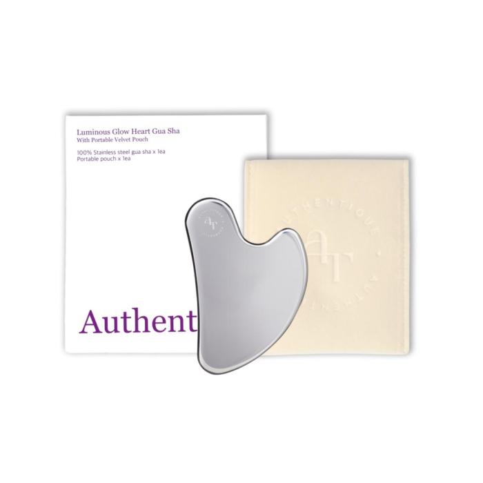 Luminous Glow Heart Gua Sha With Portable Velvet Pouch