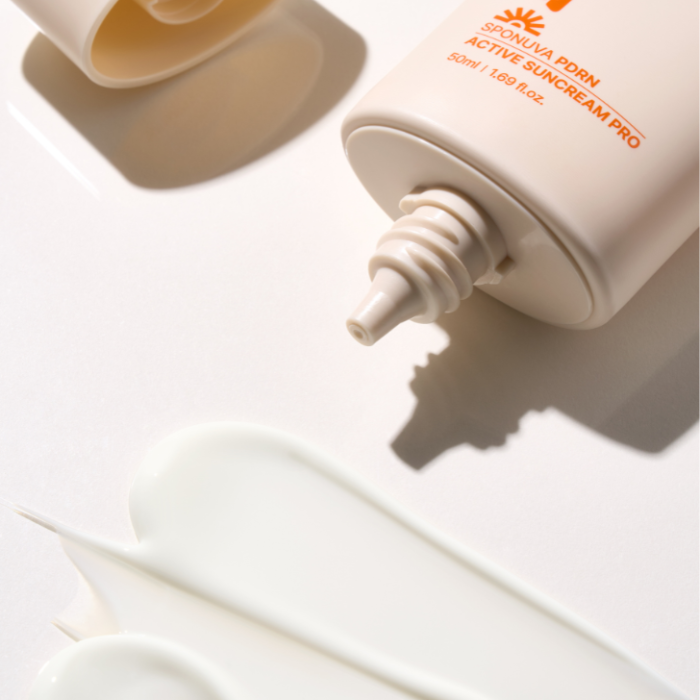 SPONUVA PDRN ACTIVE SUNCREAM PRO, clearly labeled with SPF 50+ PA++++ and 50ml (1.69 fl.oz.)