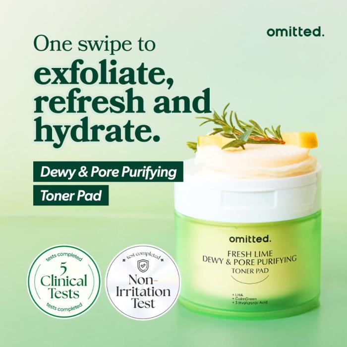 fresh lime dewy and pore purifying toner pad