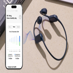 HealingFit Pro functions not only indoors but also outdoors as a portable wellness device for daily mobility. It can be worn comfortably during light walks, pre-workout stretching, commuting, and outdoor relaxation routines. The open-ear bone conduction structure ensures environmental awareness for safe outdoor use. TES stimulation combined with healing audio helps maintain mental balance and emotional relaxation even while on the move. HealingFit Pro fits the buyer demand for portable brain wellness devices, outdoor relaxation wearables, and mobile stress-relief gear.
