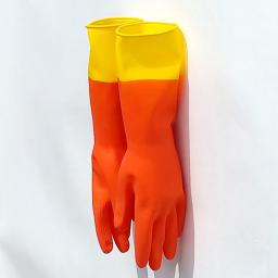 orange and yellow rubber gloves