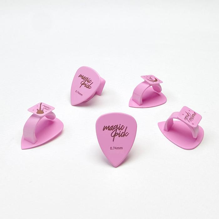 Magicpick Standard 0.74mm (Pink/Polycarbonate) - Small size for better grip for women and students.