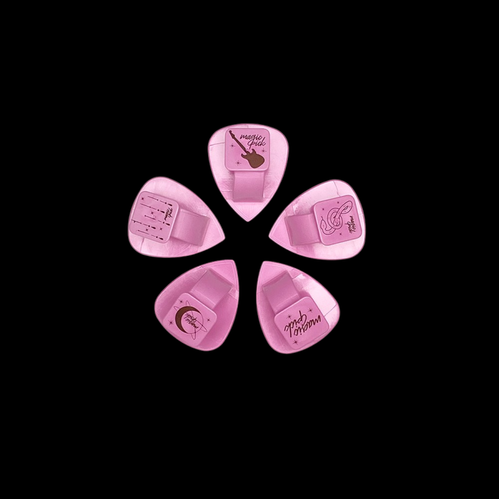 Magicpick Standard 0.74mm (Pink/Polycarbonate) - Small size for better grip for women and students.
