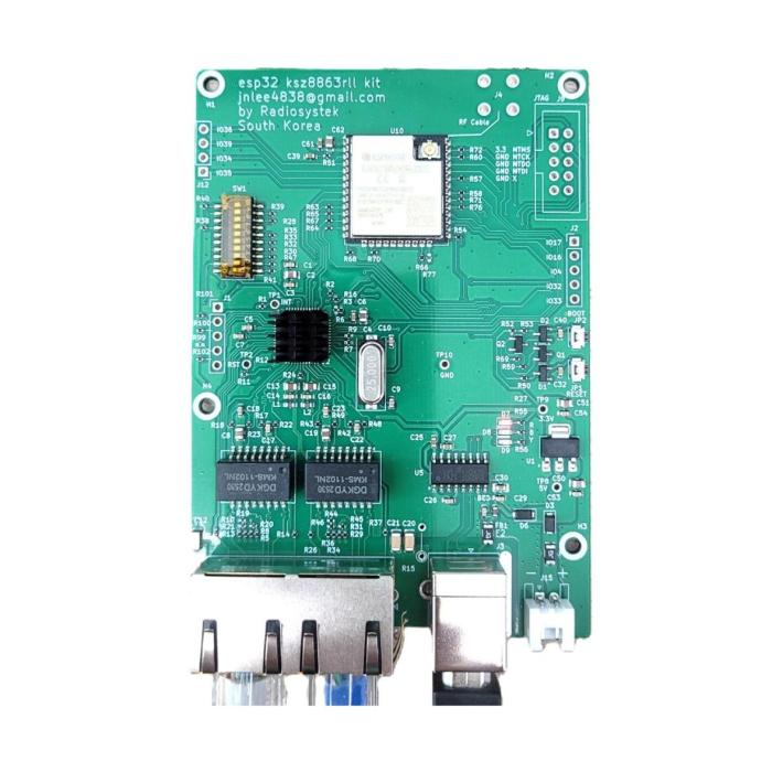 esp32 ksz8863 dual Ethernet ev kit front real