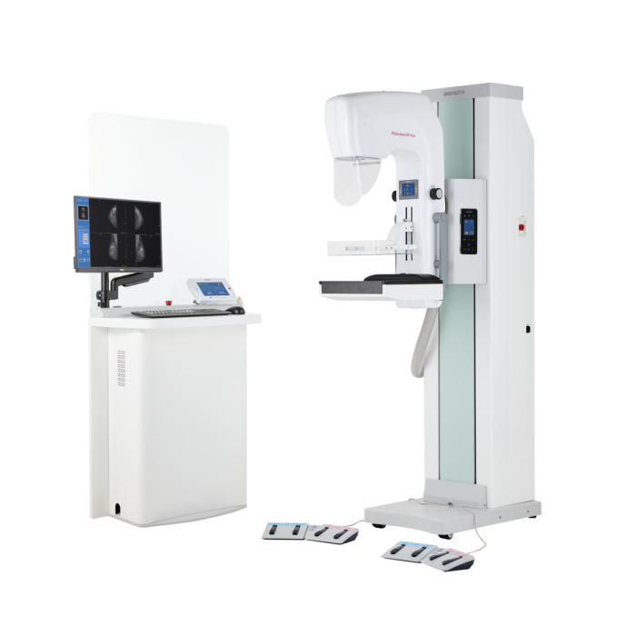 Digital mammography X-ray device: Pinkview-DR Plus : is a premium digital mammography using a 24*30 detector, and can obtain excellent digital images by combining W/Rh.