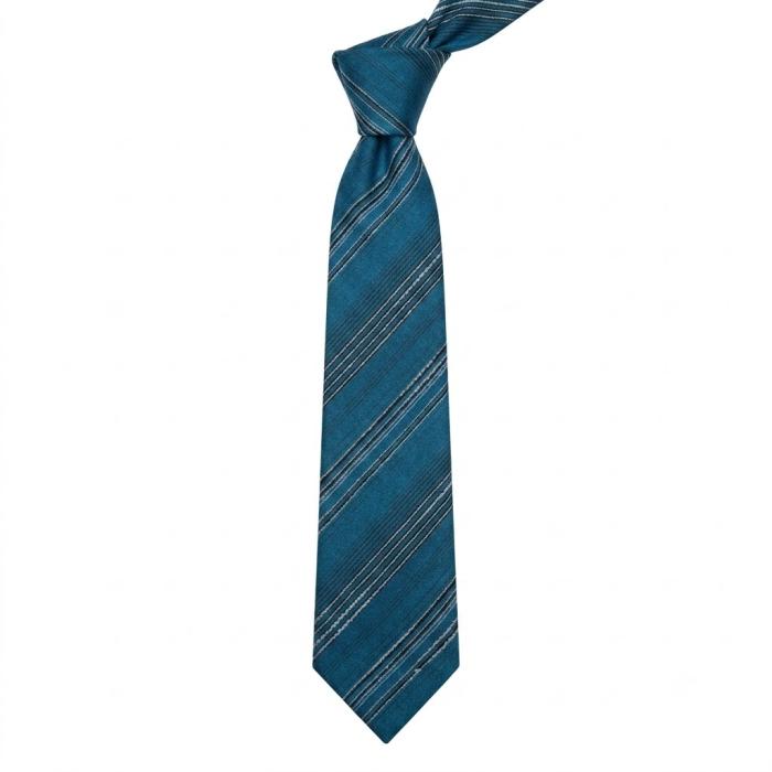 blue striped silk tie