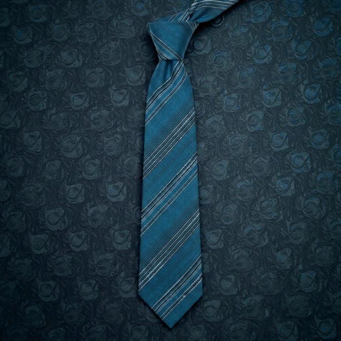 blue striped silk tie