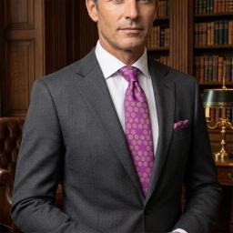 pink silk tie with a floral design and a purple silk tie with a floral pattern