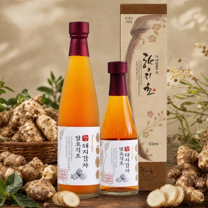 korean liquor, a bottle and a box