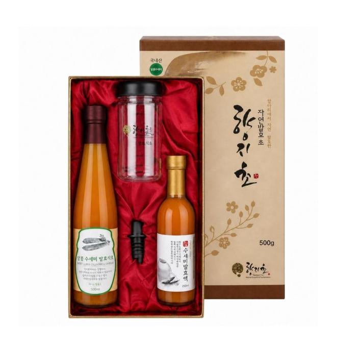 Hyangjichon's Sweet Luffa cylindrica Vinegar 500ml + Fermented Extract 250ml