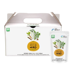 Product packaging shot of Haneulbit Organic Citrus Vegetable Broth (120ml x 14 sachets), showing the retail box and individual liquid pouch side by side.