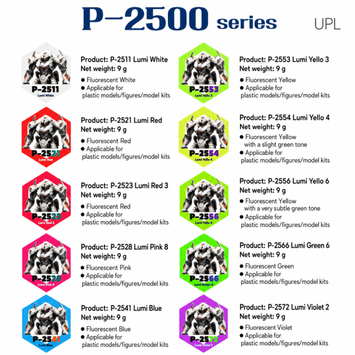 P-2511 Fluorescent Lumi White (UPL P-2500 Series UV Paint 9g)