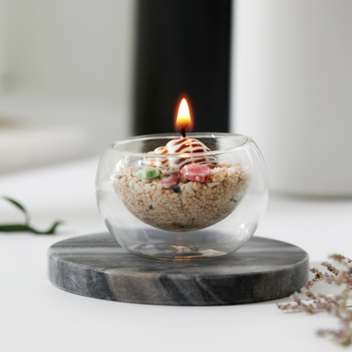 Seashell Glass Bowl Candle