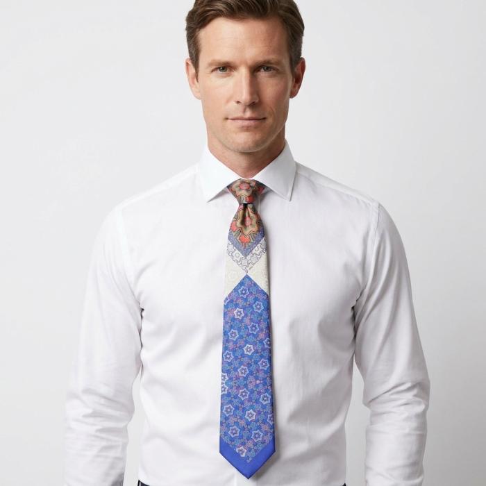 [British Museum Gift Shop Collection] Dan-chung Silk Necktie Blue