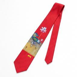 [British Museum Gift Shop Collection] Lotus Silk Necktie Red