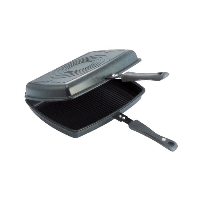 Die Cast Aluminum Korean BBQ Grill Pan Double Pan Twin Pan