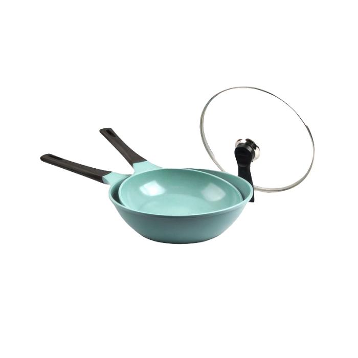 Non Stick Mint Ceramic Coating Frying Pan and Wok